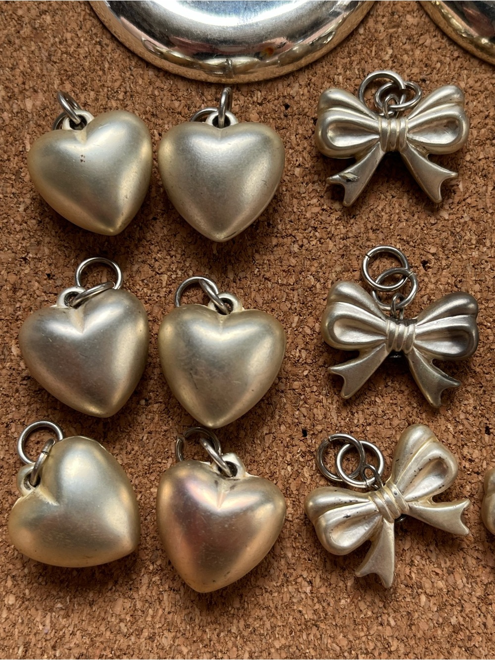 Craft supplies Heart & Bow Charms for ornaments or jewelry - Picture 2 of 8
